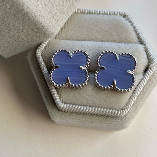 vc silver light blue earrings