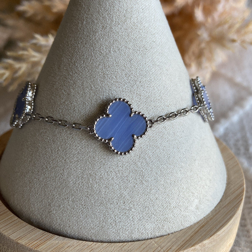 VC Silver and light blue bracelet
