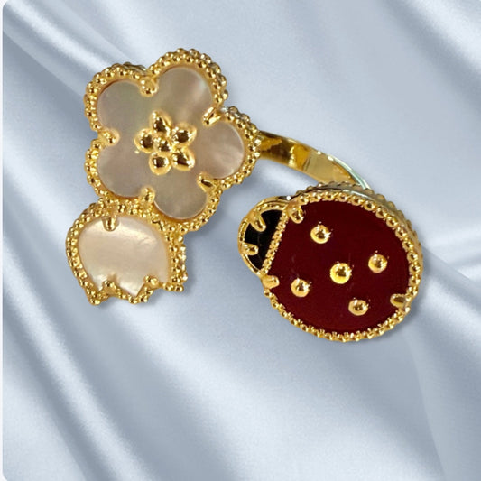 ladybug adjustable ring