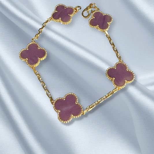 Purple clover bracelet