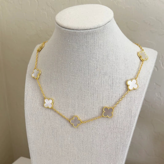 white multicharm necklace