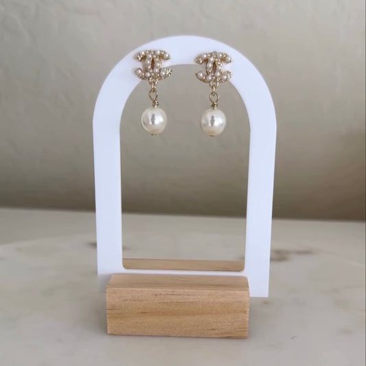 Ch pearl earrings